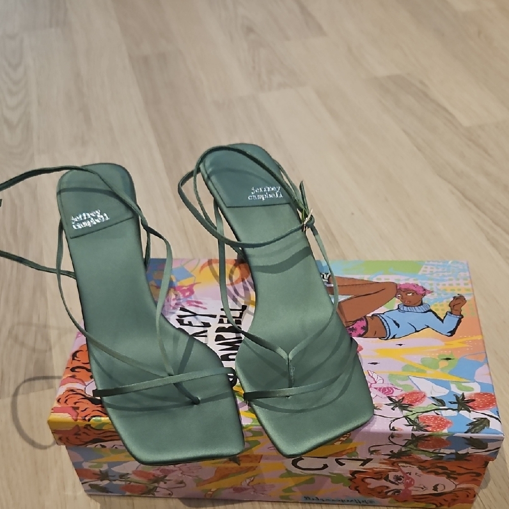 Jeffrey Campbell Sage Green Strappy Heels
